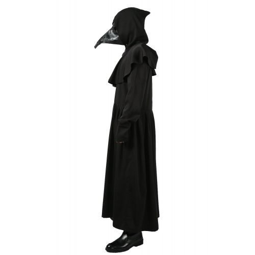 Xcoser Plague Dr Black Costume Deluxe Cosplay Outfit Mask (Optional) Masquerade