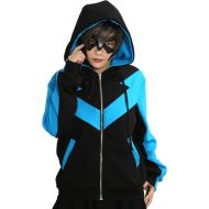 Xcoser xcoser Nightwing Hoodie Blue Black Cotton Jacket Adult Zip Up Fashion Costume