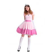 Xcostume Princess Peach Super Mario Dress for Womens Girls Halloween Cosplay Costume