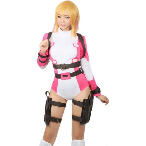  Xcostume Gwenpool Costume Deluxe Suit Belt Full Set Superhero Cosplay Outfit Accessory