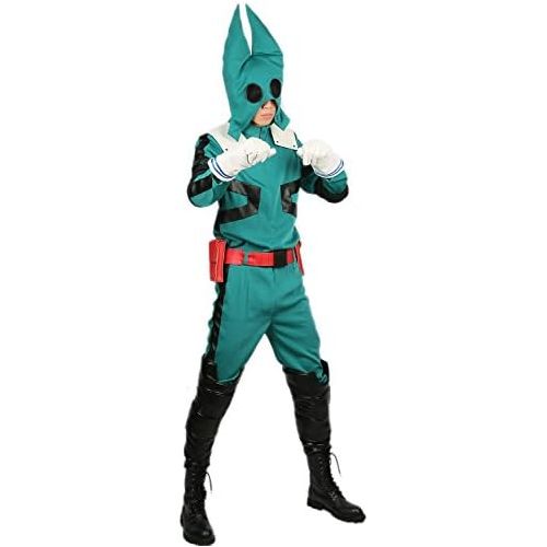  Xcostume My Hero Academia Midoriya Costume Deluxe Green Suit Belt Golves Cosplay Outfit