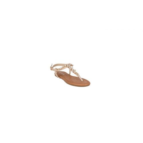  Xehar Womens Ankle Strap T-Strap Summer Beach Pearl Flat Sandal