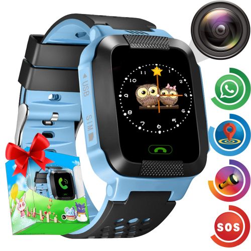  Xenzy Smart Watch Kids GPS Tracker Watch - Kids Smartwatch Phone for Boys Girls 1.55 Touch Screen SOS Anti-Lost Activity Sport Wearable Digital Watch with Game Camera 2019 New Year Chris