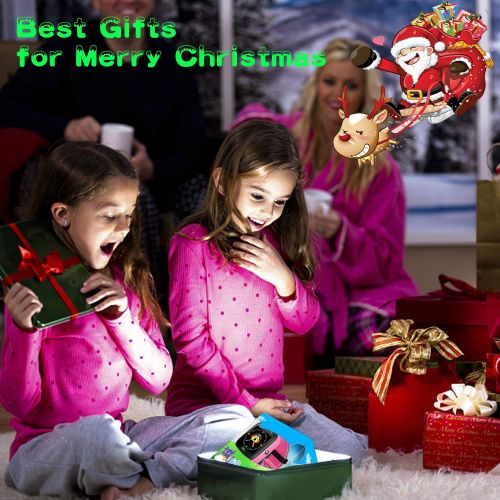  Xenzy Kids Smart Phone Watch Girls Boys 1.5 Touch HD GPS Tracker with 2 Way Call SOS Camera Flashlight Alarm Fitness Tracker Christmas New Year Party Electronic Learning Toy Birthday Gif