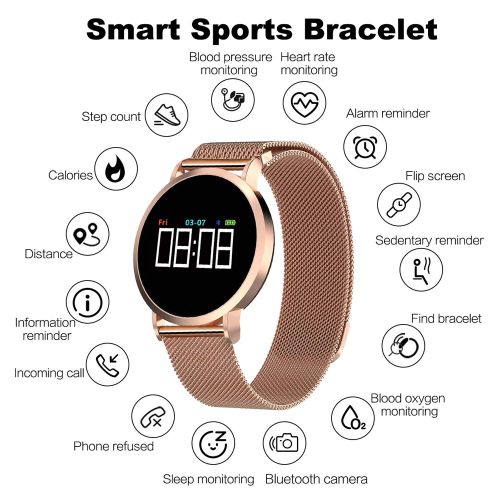  Xenzy 1.4 IPS Smart Watch for Women, Fitness Activity Tracker Waterproof with Heart Rate Blood Pressure Monitor - Color Touchscreen Sports Watch Calories Pedometer for Android/iOS Best