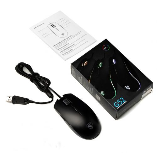  RGB Gaming Mouse Wired LED Mice, Xergur Backlit Optical USB Mouse with 8 Programmable Buttons, Comfortable Hand Feeling Mouse for Laptop PC Computer Gamer (Black)