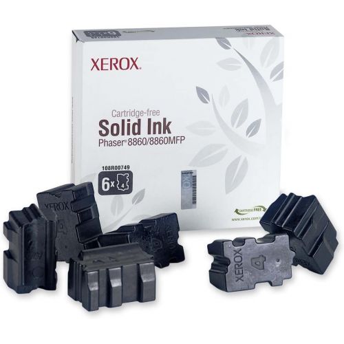  Genuine Xerox Black Solid Ink Sticks for the Xerox Phaser 88608860MFP (6 pcsBox), 108R00749