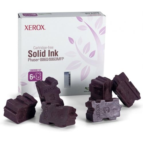  Genuine Xerox Black Solid Ink Sticks for the Xerox Phaser 88608860MFP (6 pcsBox), 108R00749