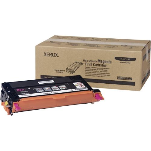  Xerox Genuine Brand Name, OEM 113R00724 High Capacity Magenta Toner Cartridge (6K YLD) for Phaser 6180 Printers