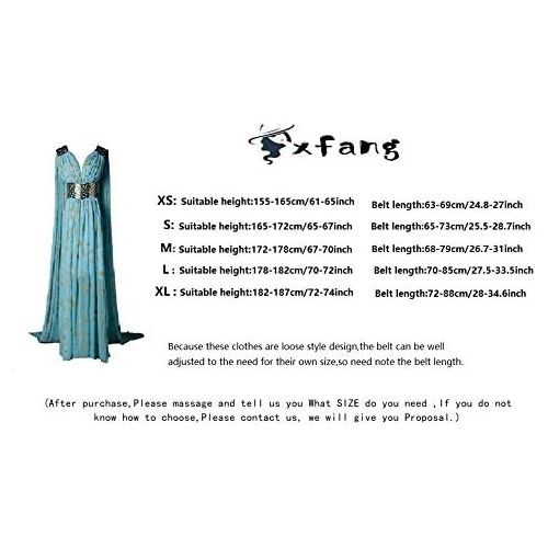  할로윈 용품Xfang Womens Chiffon dress Halloween Cosplay Costume Blue Long Train Dress