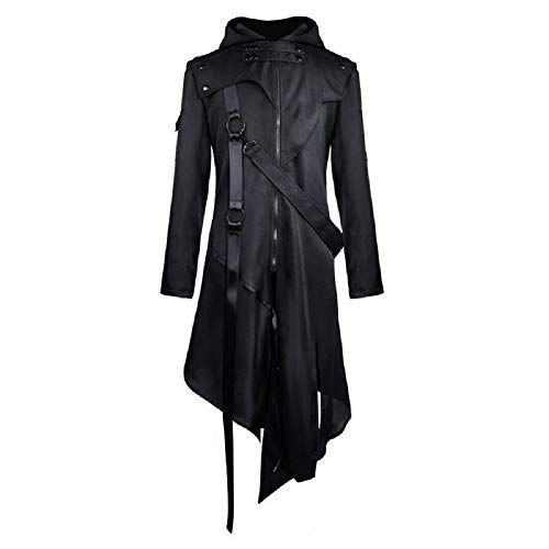  할로윈 용품Xfang Men Long Sleeve Steampunk Victorian Jacket Gothic Belt Swallow-Tail Coat Cosplay Costume Vintage Halloween Long Uniform