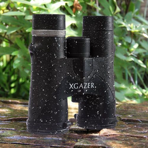  Xgazer Optics HD 10X42 Professional Binoculars - High Power Travel, Hunting, Fishing, Safari, Bird Watching Binoculars - Long Range, Eye-Relief Binoculars w/Neck Strap, Cleaning Cl