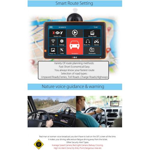  [아마존베스트]XGODY GPS Navigation for Cars, 9-inch Big Screen Truck GPS Navigation System for Trucks Portable Car GPS Navigation System, Built-in 8GB-256MB Voice Turn Alarm Satellite Navigator.Lifeti