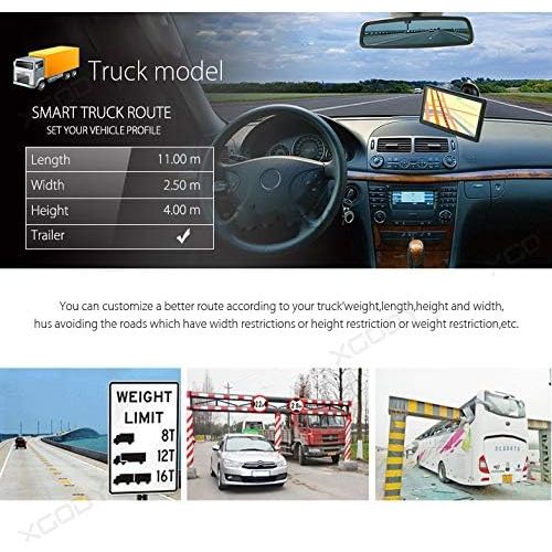  XGODY Trucking GPS, Xgody 7 Inch GPS Navigation for Car BT 8GB Pre-Loaded USCAMX 2018 Maps GPS Navigation System Support AVin FM Speed Camera Alerts Lifetime Maps Upload