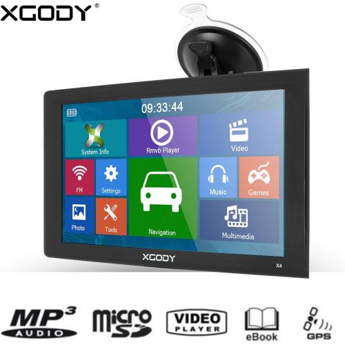  XGODY Trucking GPS, Xgody 7 Inch GPS Navigation for Car BT 8GB Pre-Loaded USCAMX 2018 Maps GPS Navigation System Support AVin FM Speed Camera Alerts Lifetime Maps Upload