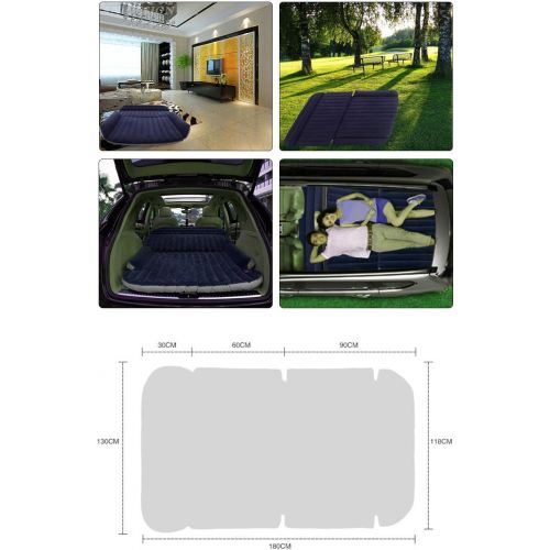  xhope Drive Travel Inflatable Car Bed SUV Back Seat Cover Air Mattress Camping Companion Flocking Cloth with 2 air taps,Car Electric Air Pump