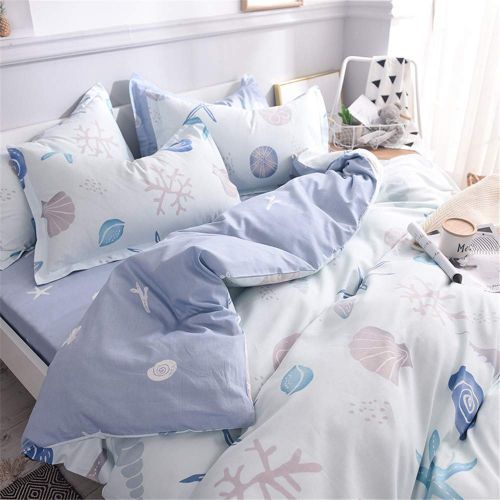  XiXiLi 3 Pieces Bedding Sets Full/Queen 100% Cotton,Premium Reversible Teen Seaworld Duvet Cover Set Queen for Boys Girls Adults Zipper Closure,Soft,Breathable,No Comforter