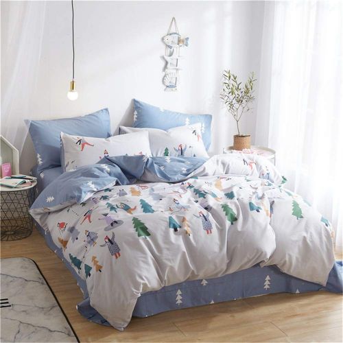  XiXiLi 3 Pieces Bedding Sets Full/Queen 100% Cotton,Premium Reversible Teen Seaworld Duvet Cover Set Queen for Boys Girls Adults Zipper Closure,Soft,Breathable,No Comforter