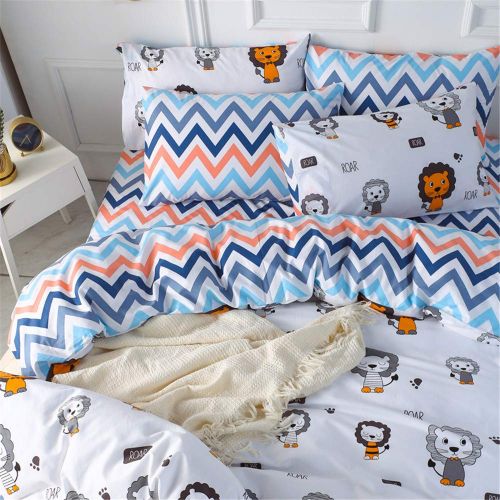  XiXiLi 3 Pieces Bedding Sets Full/Queen 100% Cotton,Premium Reversible Teen Seaworld Duvet Cover Set Queen for Boys Girls Adults Zipper Closure,Soft,Breathable,No Comforter