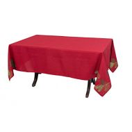 Xia Home Fashions Christmas Pine Tree Branches Tablecloth, 70x144, Red