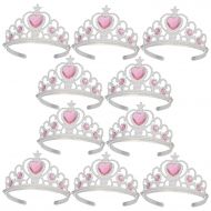 XiangGuanQianYing Tiaras and Crowns for Little Girls Princess Crown Pink Tiara (10 Pack)