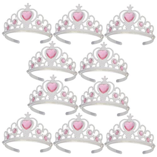  XiangGuanQianYing Tiaras and Crowns for Little Girls Princess Crown Pink Tiara (10 Pack)