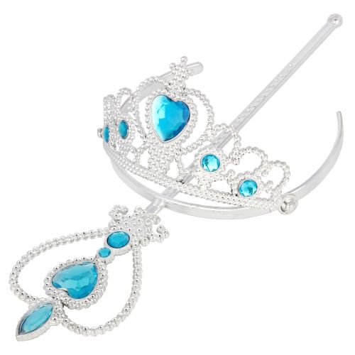  XiangGuanQianYing Princess Dress-Up Costume Accessary Tiara and Wand Set Silver