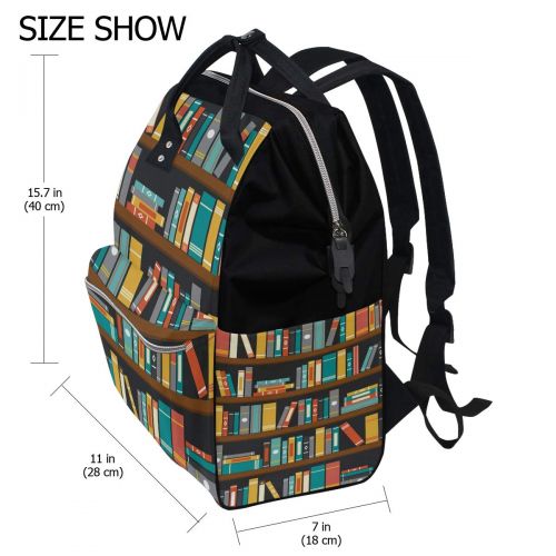  XiangHeFu Women Casual Backpack Library Book Shelf School Bag Wide Open Work Doctor Style Daypack Canvas for Ladies Girls Rucksack