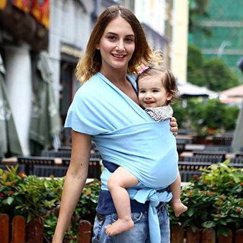  Xiangtat Baby Wrap Carrier Comfortable Infant Wrap Natural Cotton Hip Seat Baby Sling Carrier Backpack Pouch for Postpartum Newborn Birth to 35Lbs (Yellow)