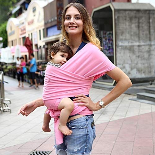  Xiangtat Baby Wrap Carrier Comfortable Infant Wrap Natural Cotton Hip Seat Baby Sling Carrier Backpack Pouch for Postpartum Newborn Birth to 35Lbs (Red)