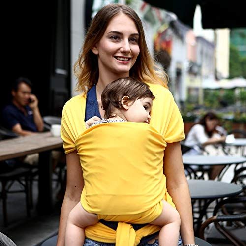  Xiangtat Baby Wrap Carrier Comfortable Infant Wrap Natural Cotton Hip Seat Baby Sling Carrier Backpack Pouch for Postpartum Newborn Birth to 35Lbs (Grey)