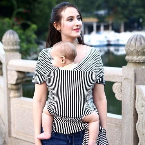  Xiangtat Baby Wrap Carrier Comfortable Infant Wrap Natural Cotton Hip Seat Baby Sling Carrier Backpack Pouch for Postpartum Newborn Birth to 35Lbs (Grey)