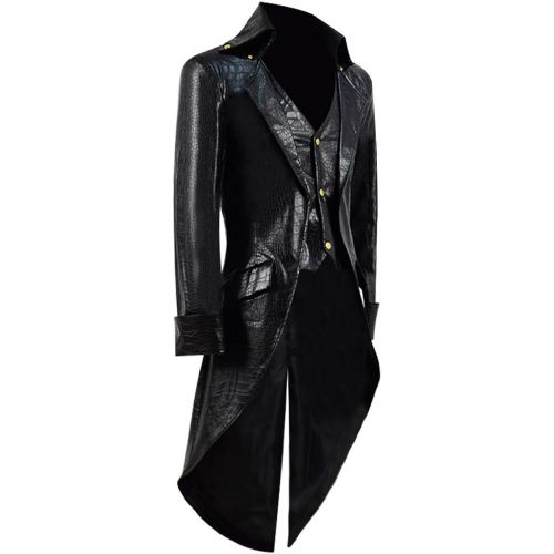  Xiao Maomi Men Boys Kids Tailcoat Steampunk Long Coat Jacket Formal Gothic Cosplay Costumes Victorian Rocker Themed Party