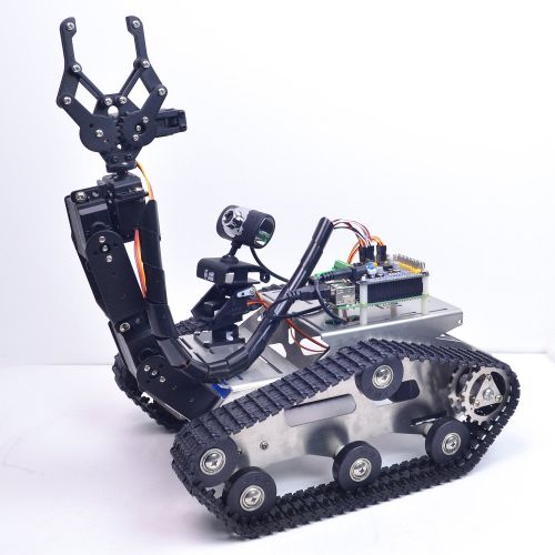  XiaoR Geek WiFi Manipulator Smart Robot car kit for Raspberry Pi,Tank Chassis FPV Camera Programable Robotics Vehicle Kit with 8Gb TF Card by iOS Android PC Controlled