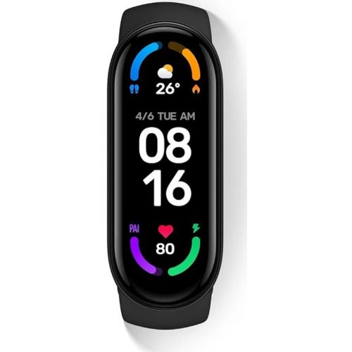 샤오미 Xiaomi Mi Smart Band 6 40% Larger 1.56'' AMOLED Touch Screen, Sleep Breathing Tracking, 5ATM Water Resistant, 14 Days Battery Life, 30 Sports Mode, Fitness, Steps, Sleep, Heart Rate Monitor