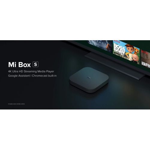 샤오미 [아마존베스트]Xiaomi Mi Box S Android TV with Google Assistant Remote Streaming Media Player - Chromecast Built-in - 4K HDR - Wi-Fi - 8 GB - Black