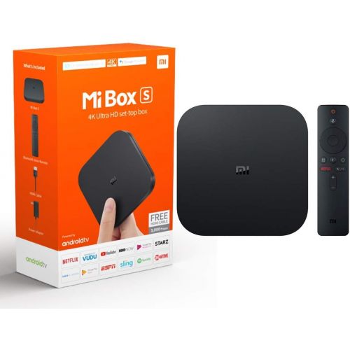 샤오미 [아마존베스트]Xiaomi Mi Box S Android TV with Google Assistant Remote Streaming Media Player - Chromecast Built-in - 4K HDR - Wi-Fi - 8 GB - Black