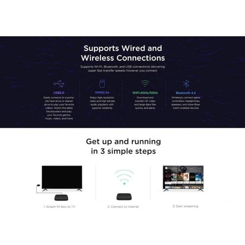 샤오미 [아마존베스트]Xiaomi Mi Box S Android TV with Google Assistant Remote Streaming Media Player - Chromecast Built-in - 4K HDR - Wi-Fi - 8 GB - Black