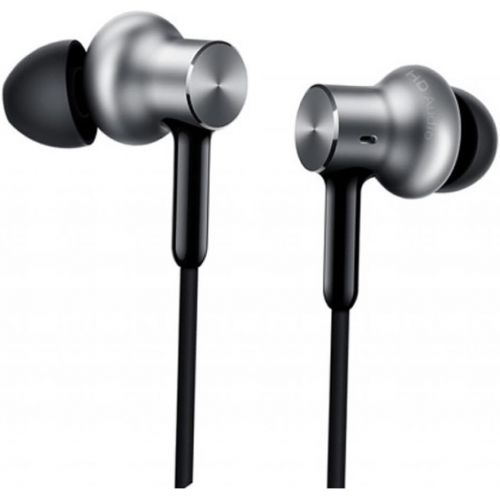 샤오미 Xiaomi QTEJ02JY Original MI Circle Iron Hybrid Earphone Headphone Headset Earbud in-Ear Remote & Mic-Silver Pro HD Version