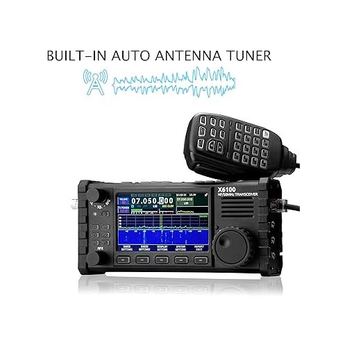  [with GY03 Speaker] Xiegu X6100 HF Transceiver, 10W Full Mode SDR Radio Supports BT with 4