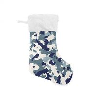 xigua Christmas Stocking Camouflage Large Candy Stocking Hanging Gift Stockings Decoration for Family Holiday Party Ornaments Fireplace
