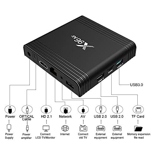  [아마존베스트]-Service-Informationen Xilibod Android 9.0 TV Box 4 GB RAM/64 GB ROM, S905X3 64-bit Quad Core ARM, G31TM MP2 GPU Processor, H.265 Decoding 2.4G/5G Dual Band WiFi Smart TV Box Model No. : X96 Air 4GB 64GB