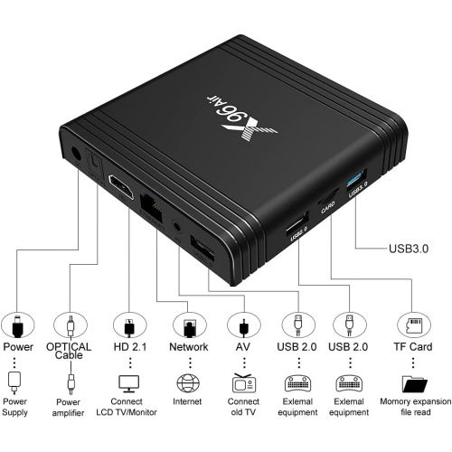  [아마존베스트]-Service-Informationen Xilibod Android 9.0 TV Box 4 GB RAM/64 GB ROM, S905X3 64-bit Quad Core ARM, G31TM MP2 GPU Processor, H.265 Decoding 2.4G/5G Dual Band WiFi Smart TV Box Model No. : X96 Air 4GB 64GB