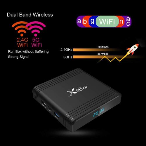  [아마존베스트]-Service-Informationen Xilibod Android 9.0 TV Box 4 GB RAM/64 GB ROM, S905X3 64-bit Quad Core ARM, G31TM MP2 GPU Processor, H.265 Decoding 2.4G/5G Dual Band WiFi Smart TV Box Model No. : X96 Air 4GB 64GB