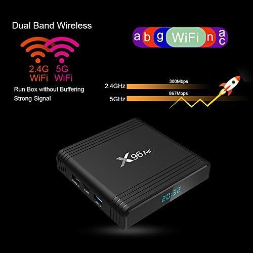  [아마존베스트]-Service-Informationen Xilibod Android 9.0 TV Box 4GB RAM/32GB ROM, S905X3 64-bit Quad Core ARM, G31TM MP2 GPU Processor, H.265 Decoding 2.4G/5G Dual Band WiFi Smart TV Box Model No. : X96 Air 4GB 32GB