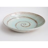 XimenaHeasmanCeramic Stoneware Hand-thrown Ceramic Fruit Bowl. Mint Green with Spiral. Made to order.