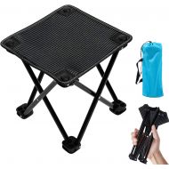 XinChangShangMao Mini Slacker Chair Folding Camping Stool Outdoor Travelchair Portable Stools Lightweight with Carry Bag, Support 220 lbs, Black