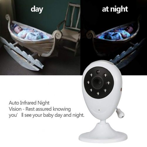  XinSiMan Baby Monitor with Camera and Audio, Infrared Night Vision Digital Camera with Temperature Detection, 2.4 Inch LCD Screen Display Video Baby Kids Monitor with Rechargeable Battery a