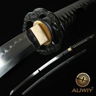 Xinan2018 Auwiy Katana Sword Real Handmade, Sharp Samurai Sword with T10 High Carbon Steel Blade Wooden Scabbard