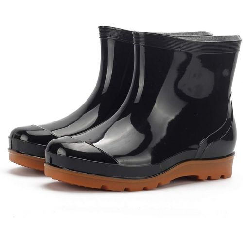  [아마존베스트]Xinantime Mens Rain Boots Mens Short Four-Season Rain/Work Boots (Adults) Men‘s Rubber Waterproof Rain Shoes